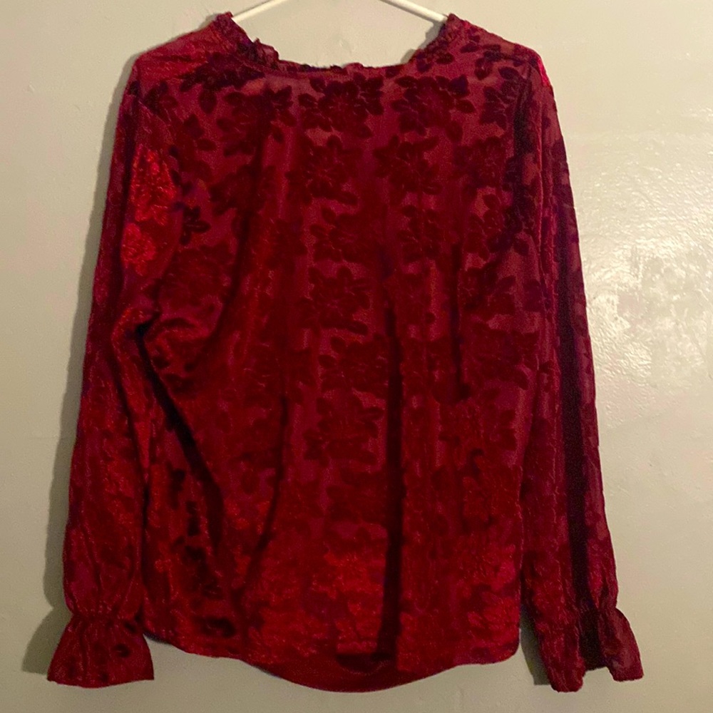 Burgundy Long Sleeve Blouse